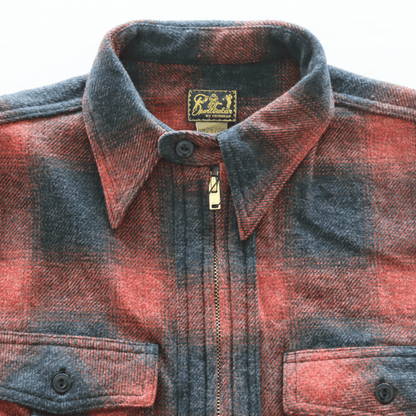 CUSHMAN クッシュマン 25706 COTTON TWEED CHECK HALF ZIP WORK SHIRTS コットンツイードチェックハーフジップワークシャツ 長袖シャツ