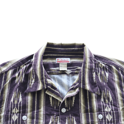 CUSHMAN クッシュマン 25708 NATIVE PURINT NEL OPEN COLLAR SHIRTS ネイティブプリントネルオープンカラーシャツ