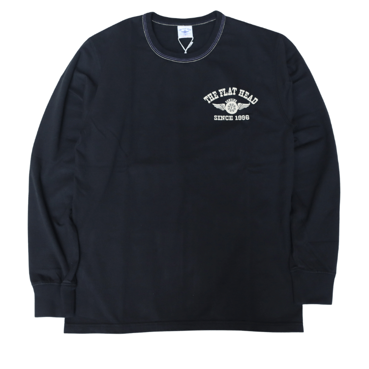 THE FLAT HEAD フラットヘッド FN-THCL-202 LONG SLEEVE T-SHIRT - FLYING WHEEL ロングスリーブTシャツ フライングホイール ロンT アメカジ