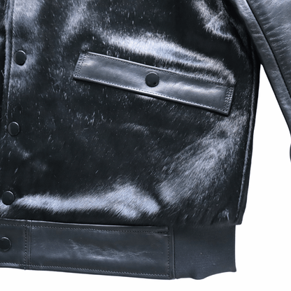 Bilt Buck by ATTRACTIONS Lot. 625 Hair On Horsehide King Shawl Jacket Black Leather Jacket