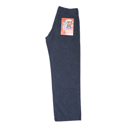 CUSHMAN 22686 BLACK CHAMBRAY 41 TROUSERS - Black Chambray 41 Trousers / 41 Chino Trousers - Work Pants, Wide Silhouette