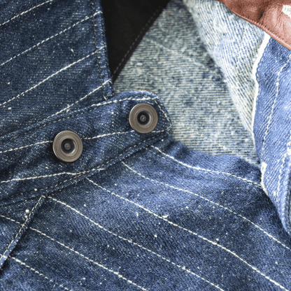 DELUXEWARE デラックスウエア 7630A DENIM NEL SHIRT デニムネルシャツ ネルシャツ デニムストライプネル デニムヘビーネル