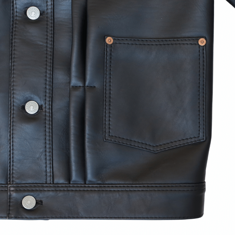 Y'2 LEATHER ワイツーレザー SHB-163 HORSE SUMI DYED HORSE '50s TYPE II JEAN JACKET 墨染ホース50sタイプ2ジーンジャケット レザージャケット Gジャンモデル 馬革