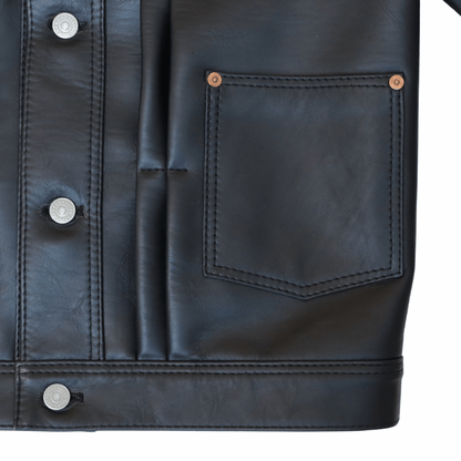 Y'2 LEATHER ワイツーレザー SHB-163 HORSE SUMI DYED HORSE '50s TYPE II JEAN JACKET 墨染ホース50sタイプ2ジーンジャケット レザージャケット Gジャンモデル 馬革