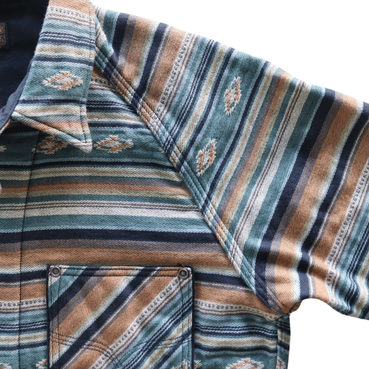 DELUXEWARE デラックスウエア 7649C NATIVE BORDER ネイティブボーダー ヘビーネルシャツ