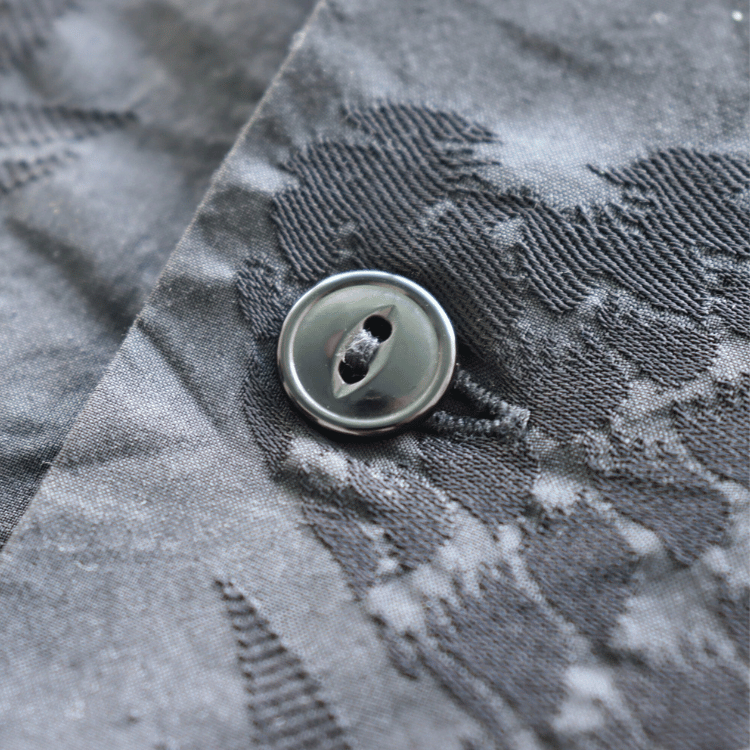 CUSHMAN クッシュマン 25616 PINEAPPLE JACQUARD OPEN COLLAR SHIRTS パイナップルジャガードオープンカラーシャツ 長袖シャツ メンズ パイナップル柄 ジャガード織り
