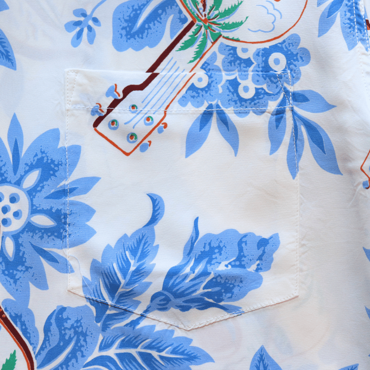 SUN SURF SS39613 S/S RAYON HAWAIIAN SHIRT “UKULELE MELODY” Rayon Hawaiian Shirt Ukulele Melody Hawaiian Shirt Aloha Shirt Ukulele Short-Sleeve Shirt