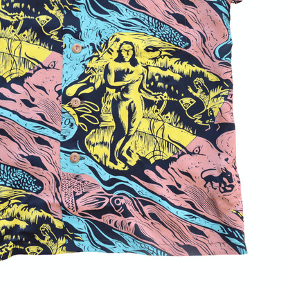 SUN SURF SS39673 S/S SUN SURF SPECIAL EDITION “GAUGUIN WOODCUT MYSTIC” Hawaiian Shirt Aloha Shirt Paul Gauguin Short Sleeve Shirt