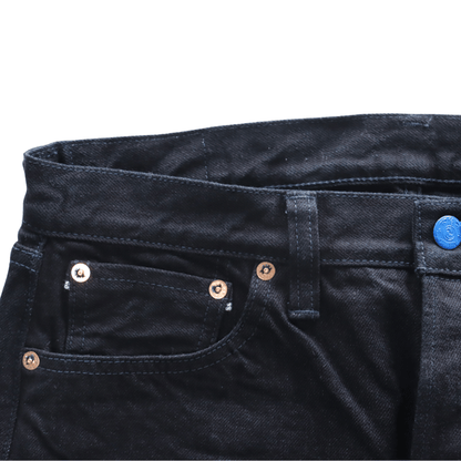SAMURAI JEANS S0510XX-BOB AOKI TOUEI (Blue Sword Shadow) 15oz Black on Blue 510 Model Jeans, Denim Pants, Aoki Touei Series Original Denim