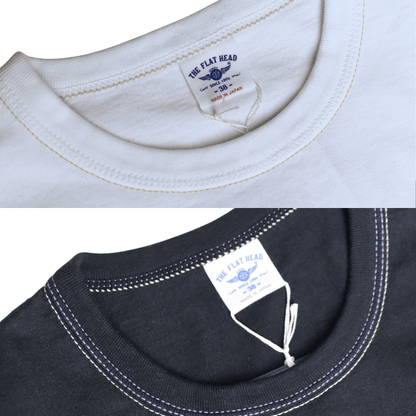 THE FLAT HEAD フラットヘッド FN-THCL-202 LONG SLEEVE T-SHIRT - FLYING WHEEL ロングスリーブTシャツ フライングホイール ロンT アメカジ