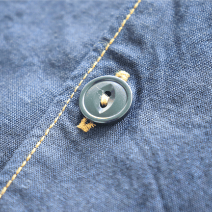Mister Freedom ミスターフリーダム SC39668 Indigo×Black Chambray”WATERTOWN”Shirt インディゴxブラックシャンブレー ”ウォータータウン”シャツ 半袖シャツ メンズ シャンブレーシャツ