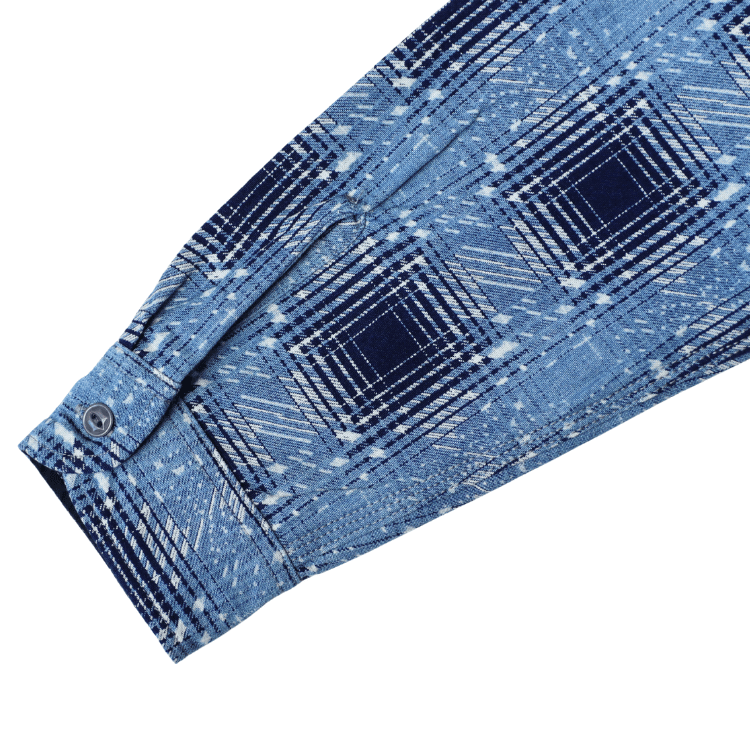 SAMURAI JEANS サムライジーンズ SSS26-YBC 藍抜染雪オンブレチェック柄ワークシャツ