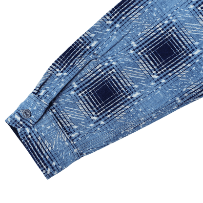 SAMURAI JEANS サムライジーンズ SSS26-YBC 藍抜染雪オンブレチェック柄ワークシャツ
