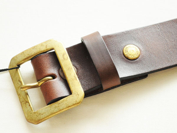 ART BROWN アートブラウン VGB40142AB クロムエクセルレザー 40mm幅 真鍮バックル ギャリソンベルト プルアップレザー ゴールド ホーウィン社  オイルドレザー グッズ ベルト 日本製