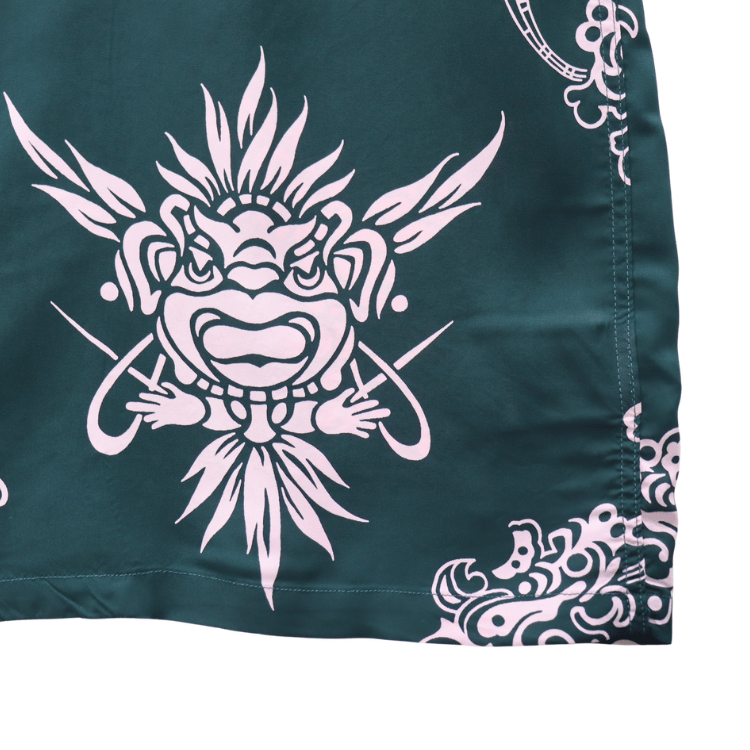 SUN SURF SS39611 S/S RAYON HAWAIIAN SHIRT “INCARNATION OF GOD” Rayon Hawaiian Shirt Incarnation of God Tiki Hawaiian Shirt Aloha Shirt Short Sleeve Shirt
