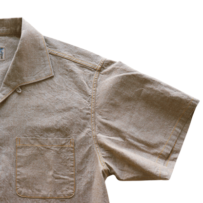 Mister Freedom ミスターフリーダム SC39669 Beige Chambray”WATERTOWN”Shirt ベージュシャンブレー ”ウォータータウン”シャツ 半袖シャツ メンズ シャンブレーシャツ