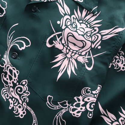 SUN SURF SS29601 L/S RAYON ALOHA SHIRT '26Model INCARNATION OF GOD Rayon Aloha Shirt Hawaiian Shirt Long-sleeved Shirt