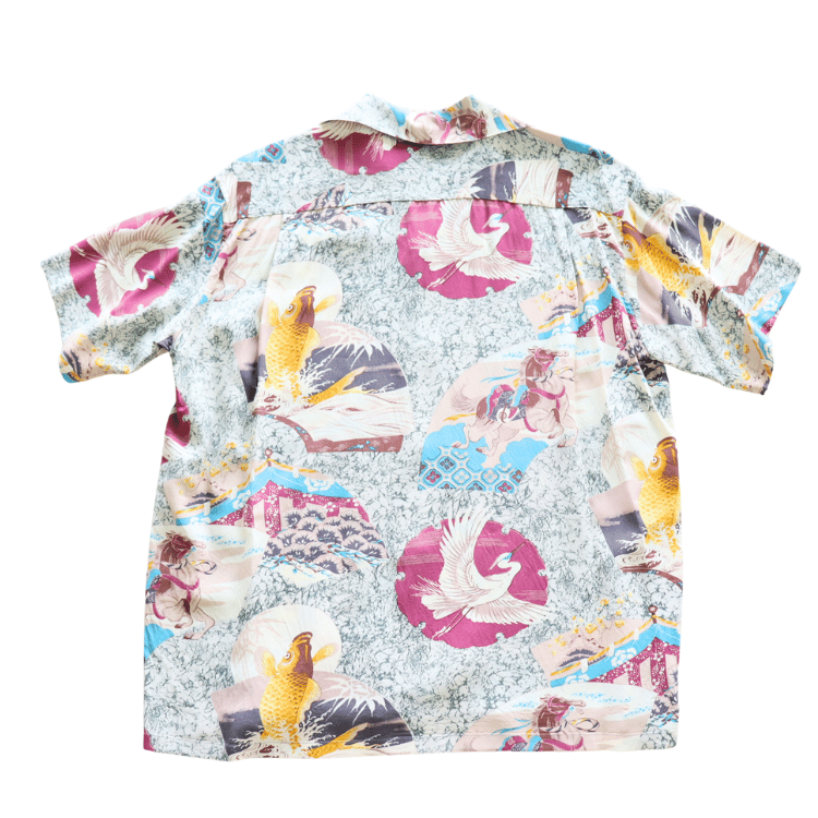 SUN SURF SS39614 S/S RAYON HAWAIIAN SHIRT "JAPANESE QUAINT DESIGN" Rayon Hawaiian Shirt Japanese Quaint Design Hawaiian Shirt Aloha Shirt Short Sleeve Shirt