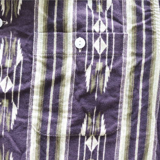 CUSHMAN クッシュマン 25708 NATIVE PURINT NEL OPEN COLLAR SHIRTS ネイティブプリントネルオープンカラーシャツ