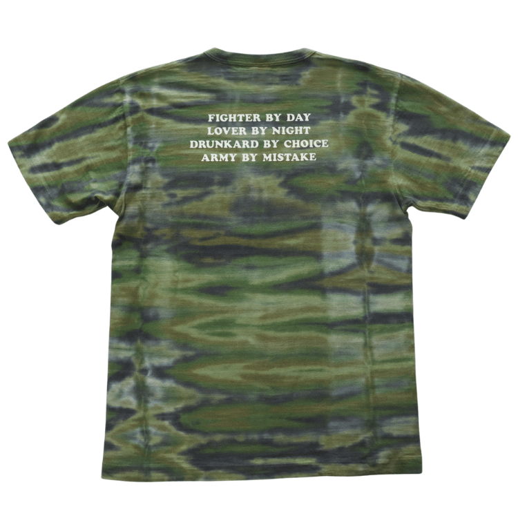 BUZZ RICKSON'S BR79733 S/S TIE DYE CAMOUFLAGE SLUB T Tie-Dye Camouflage Slub T-shirt Short-sleeved Tie-Dye Camouflage-style