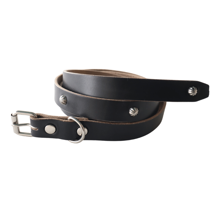 ARTBROWN ARTBROWN VDB21166AB Concho Belt Studded Belt Chromexcel Leather Umbrella Studs