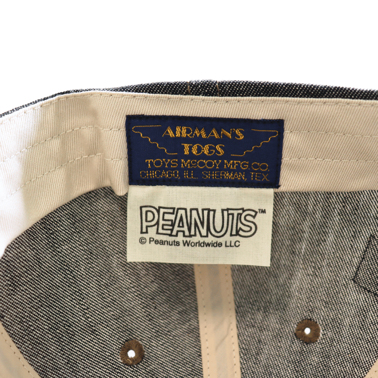 TOYS McCOY トイズマッコイ TMA2501 10oz BLACK DENIM CAP SNOOPY " 福 "  スヌーピーキャップ