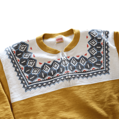 DELUXEWARE デラックスウエア S105-24A SNOW HALF ZIP 希少なヴィンテージ雪柄を採用したハーフジップスウェット