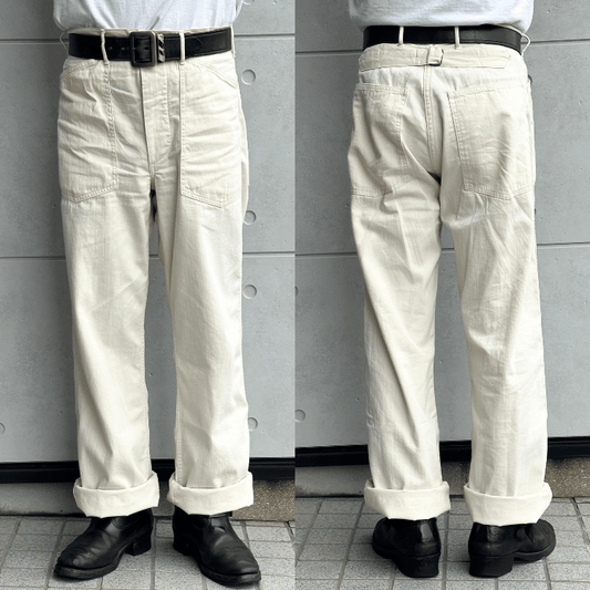 BUZZ RICKSON’S バズリクソンズ BR42635 TROUSERS, WORKING, WHITE TWILL トラウザーズ ワーキング ホワイト ツイル アーミートラウザーズ デニムトラウザーズ ワークパンツ ミリタリー