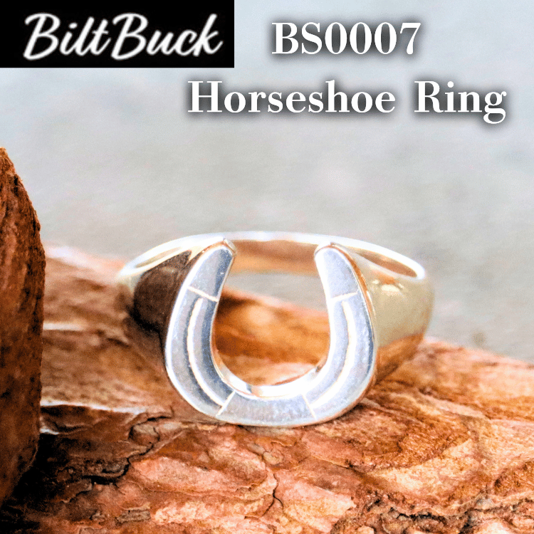 BILT BUCK BS0007 Horseshoe Ring Men's Vintage Ring Silver Ring Heritage Silver Ring Collection
