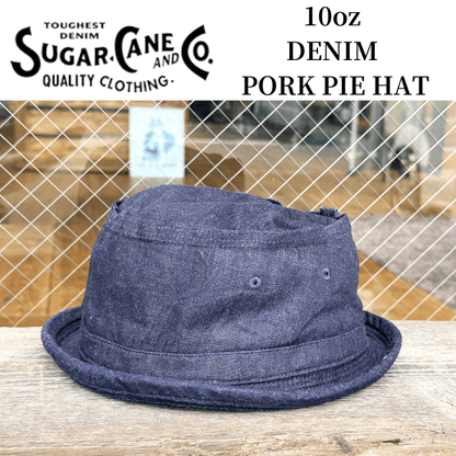 SUGAR CANE シュガーケーン SC02466 10oz デニムポークパイハット 人気 定番アイテム！  クラシカル 経年変化 グッズ ハット 帽子
